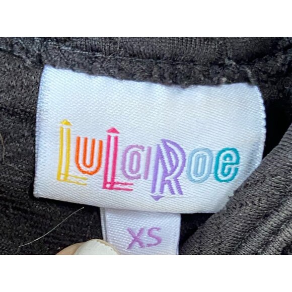 LuLaRoe Womens Solid Black w/Textured pattern and pockets Amelia Dress XS - Picture 3 of 3